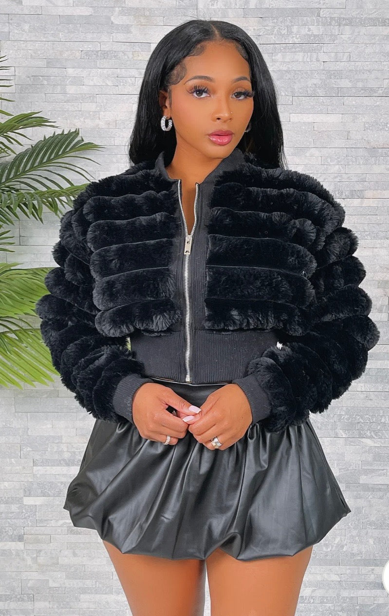 Fur Bomber Jacket